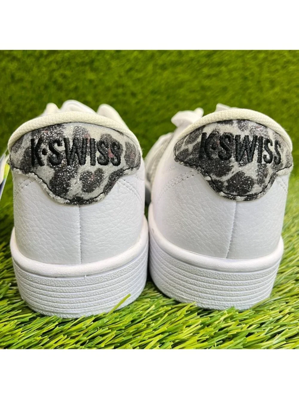 K-Swiss Court Pro II Leopard Womens Size 8.5 White Black Athletic Shoes Sneakers